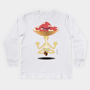 meditator Mr. Amanita Kids Long Sleeve T-Shirt